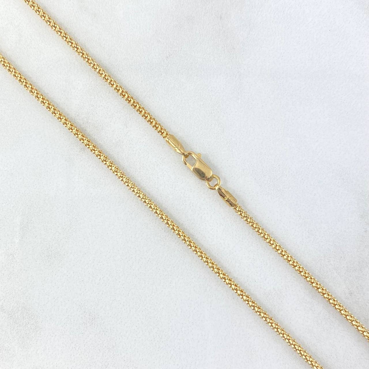 Cadena Cordón 5gr / 50cm / 2mm Oro Amarillo +3