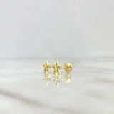 Topos Estrella  0.95gr / 6.5mm Circones Blancos Oro Amarillo ©