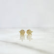 Topos Estrella  0.95gr / 6.5mm Circones Blancos Oro Amarillo ©