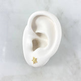 Topos Estrella  0.95gr / 6.5mm Circones Blancos Oro Amarillo ©