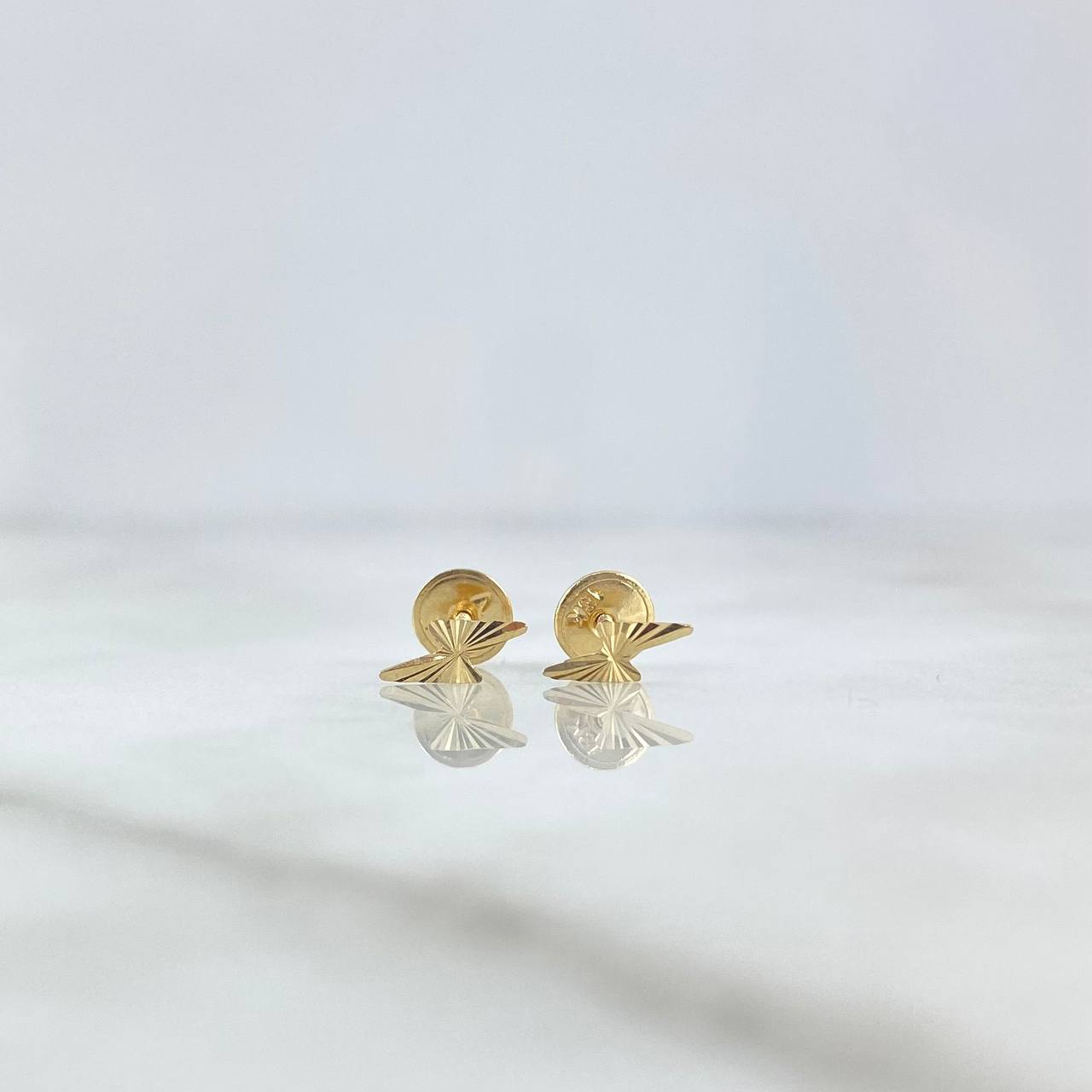 Topos Rayo 0.45gr / 8mm Diamantados Oro Amarillo 18K