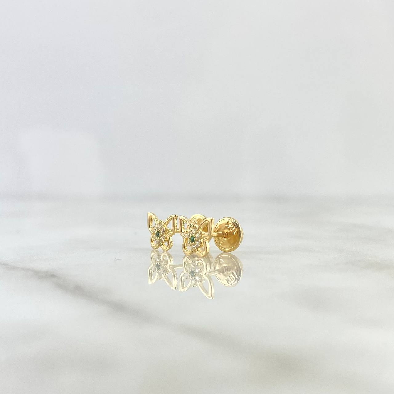Topos Mariposa Silueta 0.75gr / 6mm Circones Blancos y Verde Oro Amarillo ©