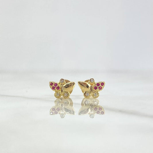 Topos Mariposa Parcial 1.1gr / 6mm Circones Fucsia Blanco Oro Amarillo