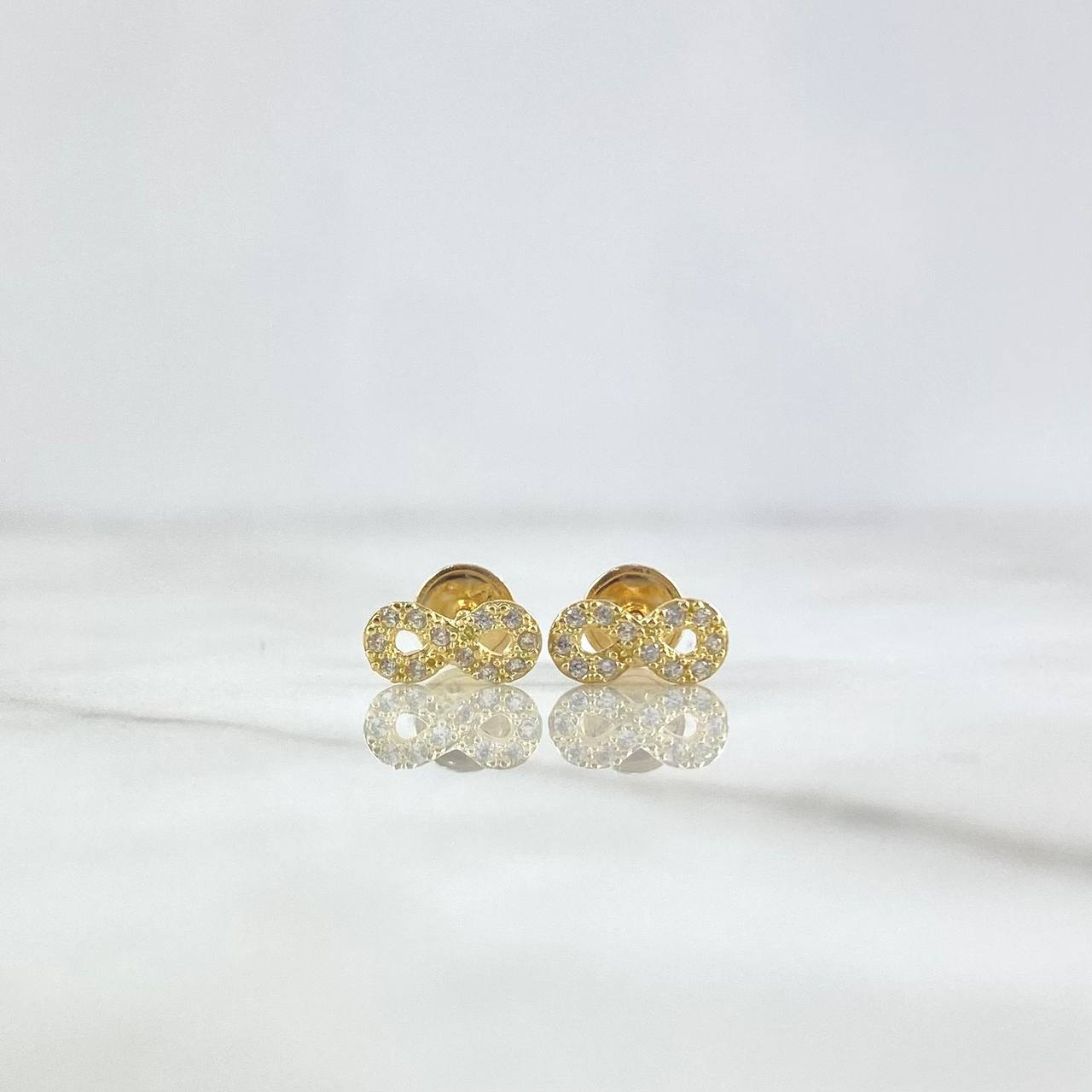 Topos Infinito 0.95gr / 9mm Circones Blancos Oro Amarillo *