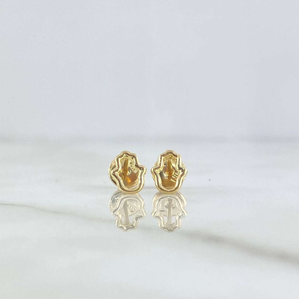 Topos Mano Hamsa Silueta 0.5gr / 7.5mm Oro Amarillo ©