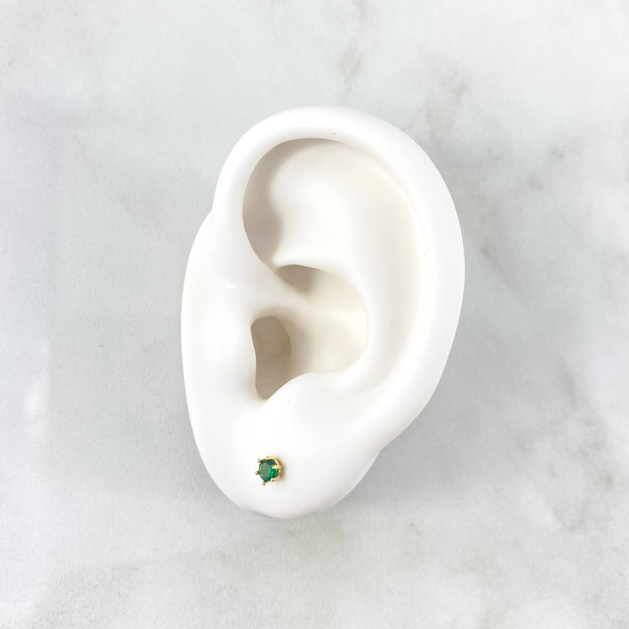 Topos Seis Garras 0.6gr / 3.5mm Circon Verde Oro Amarillo