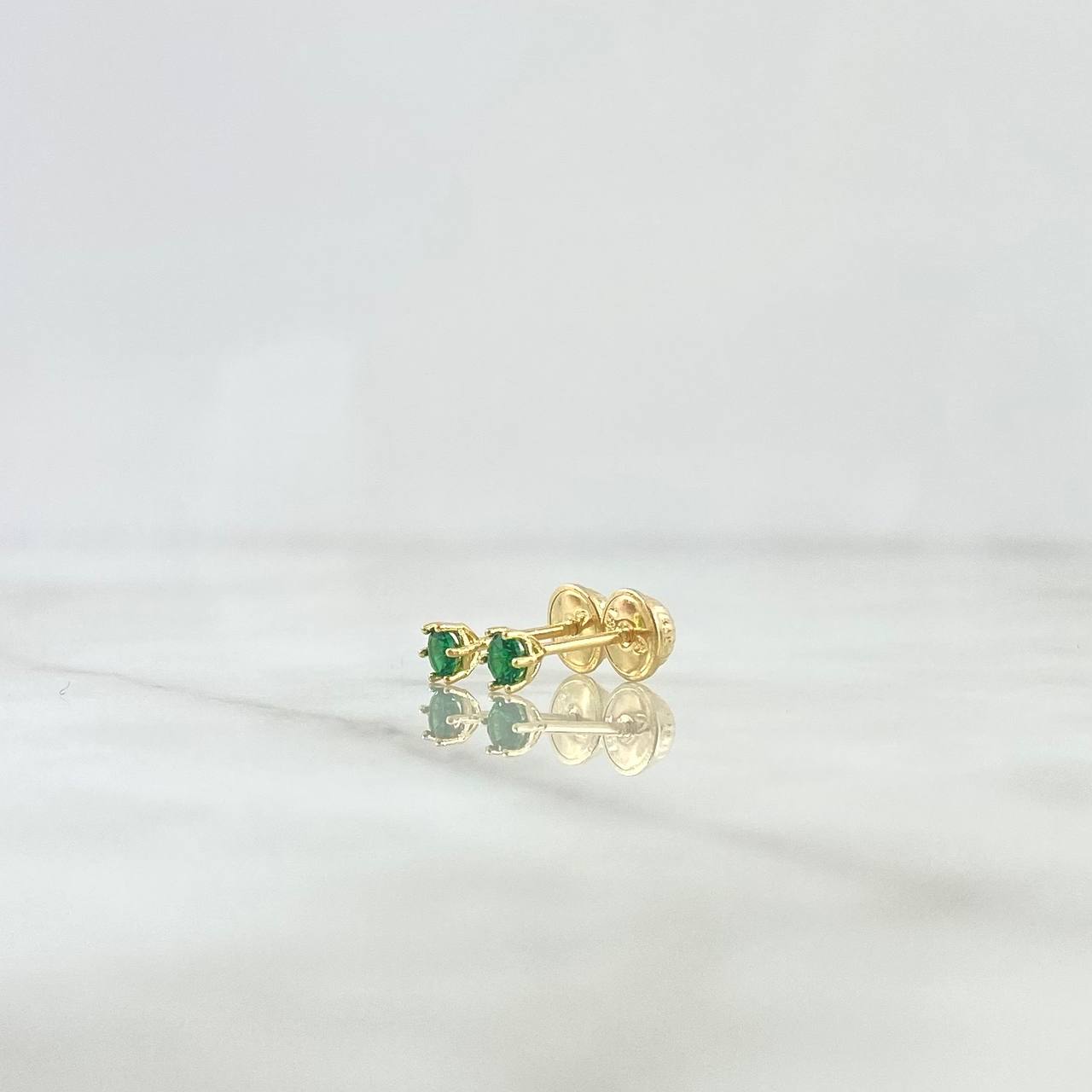 Topos Seis Garras 0.6gr / 3.5mm Circon Verde Oro Amarillo