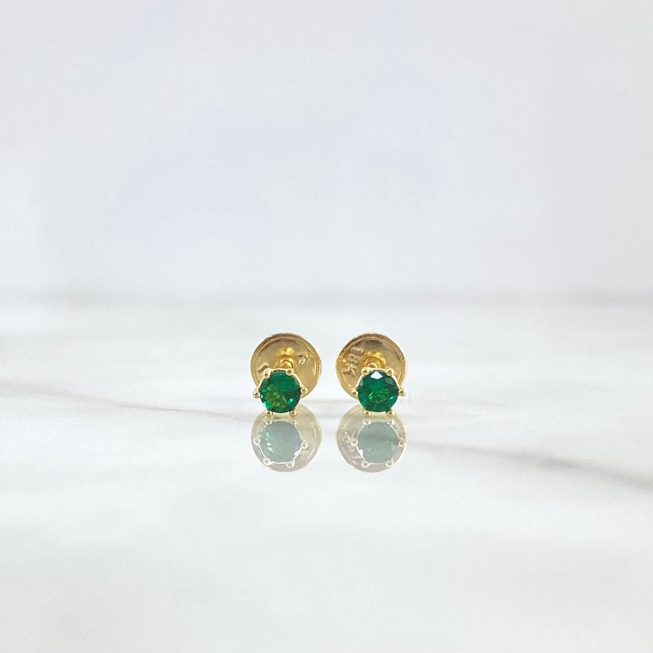 Topos Seis Garras 0.6gr / 3.5mm Circon Verde Oro Amarillo