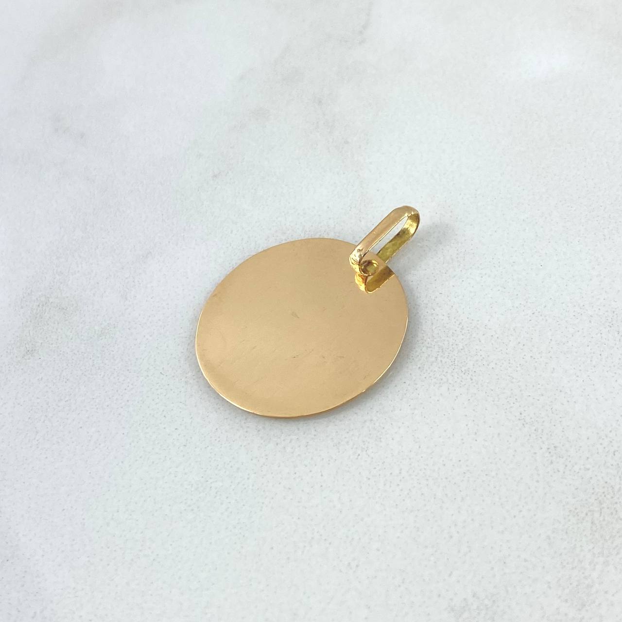 Dije Placa Circulo 2.1gr / 2.6cm / Liso Oro Amarillo