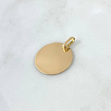 Dije Placa Circulo 2.1gr / 2.6cm / Liso Oro Amarillo