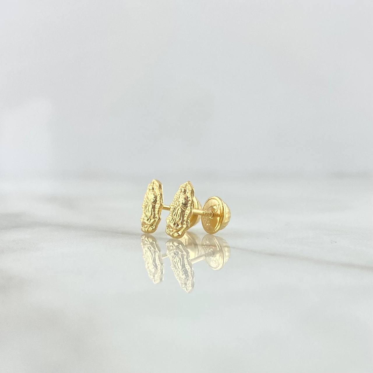 Topos Virgen Guadalupe Silueta 0.65gr / 8.5mm Mate Lisos Oro Amarillo 18K