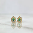 Topos Gota Pera 0.85gr / 7mm Circones Verde Blanco Oro Amarillo