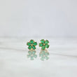 Topos Flor Cinco Petalos 1.1gr / 7mm Circones Verdes Oro Amarillo 18K ©