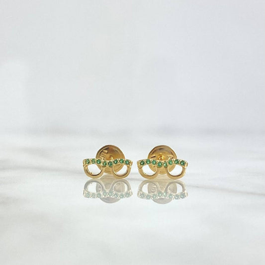 Topos Gafas 0.65gr / 3.6mm Circones Verdes Oro Amarillo 18K ©