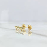 Topos Gafas 0.65gr / 3.6mm Circones Verdes Oro Amarillo 18K *