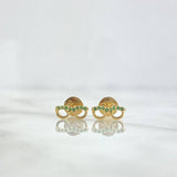 Topos Gafas 0.65gr / 3.6mm Circones Verdes Oro Amarillo 18K *