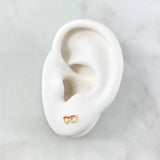 Topos Gafas 0.65gr / 3.6mm Circones Fucsias Oro Amarillo 18K *