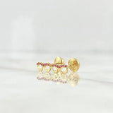 Topos Gafas 0.65gr / 4mm-9mm Circones Fucsia Oro Amarillo 18K