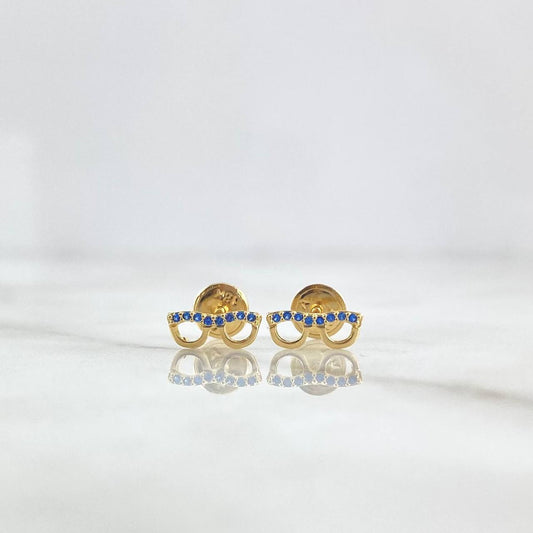 Topos Gafas 0.65gr / 4mm-9mm Circones Azules Oro Amarillo 18K