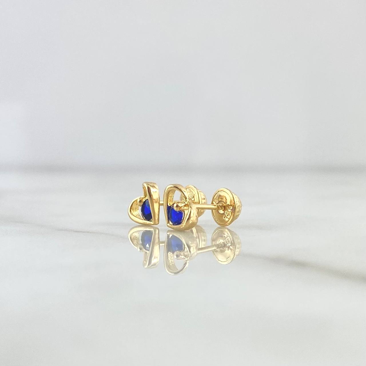 Topos Corazón Silueta 1gr / 6mm Circon Azul Oro Amarillo *