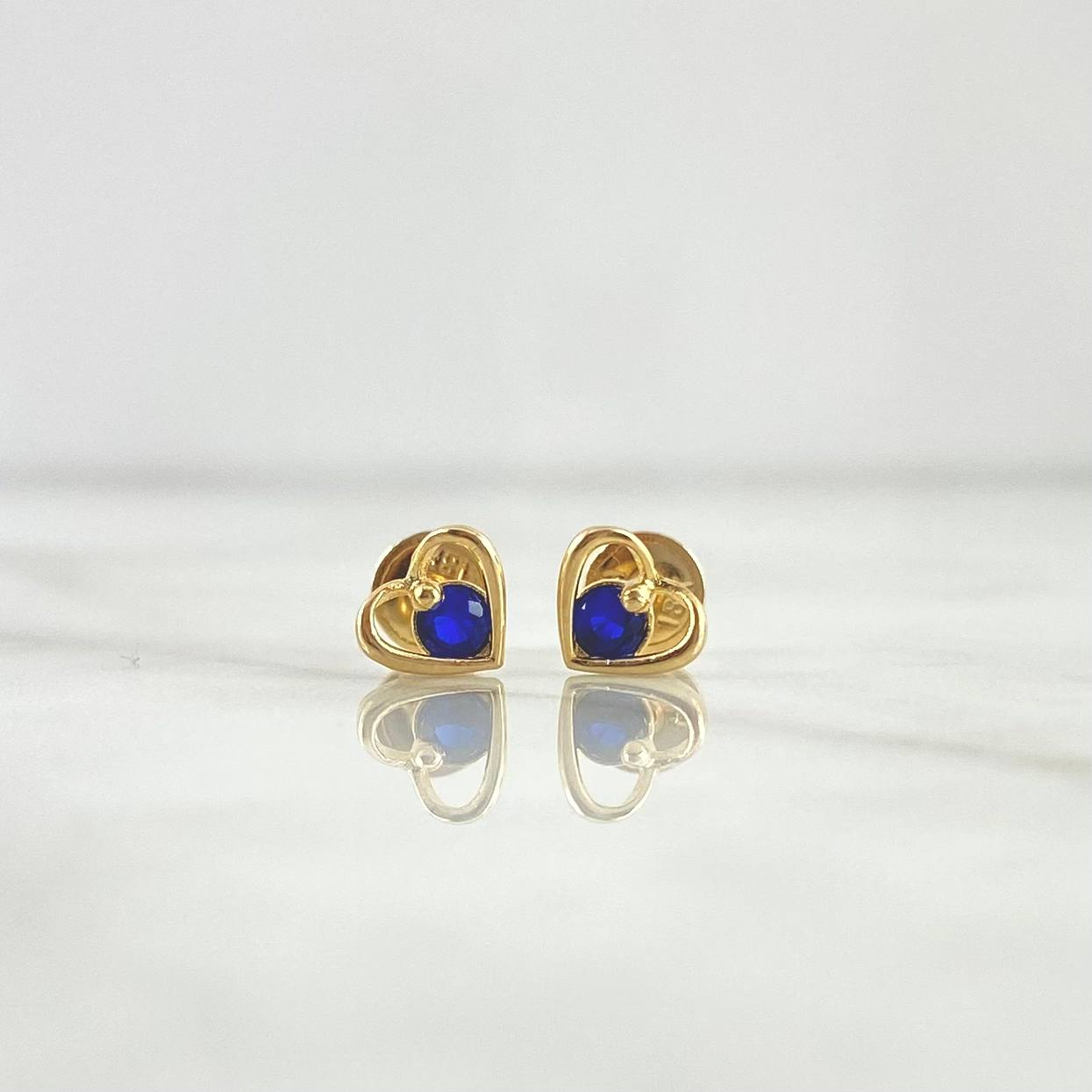 Topos Corazón Silueta 1gr / 6mm Circon Azul Oro Amarillo *