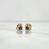Topos Corazón Silueta 1gr / 6mm Circon Azul Oro Amarillo *