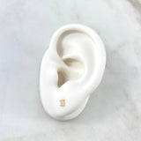 Topos Piedra Ovalada 0.55gr / 3.5mm Circon Blanco Oro Amarillo ©