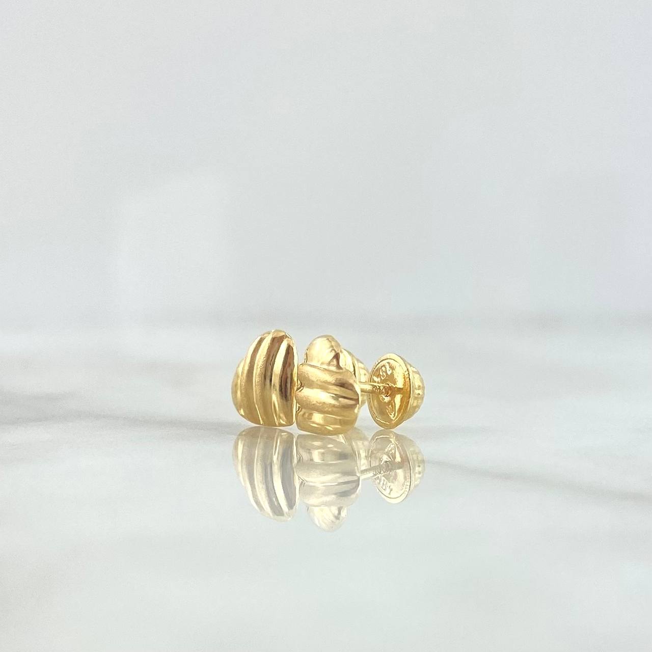 Topos Corazón 0.65gr / 7.5mm Rayas Diagonales Oro Amarillo ©