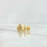 Topos Corazón 0.65gr / 7.5mm Rayas Diagonales Oro Amarillo ©