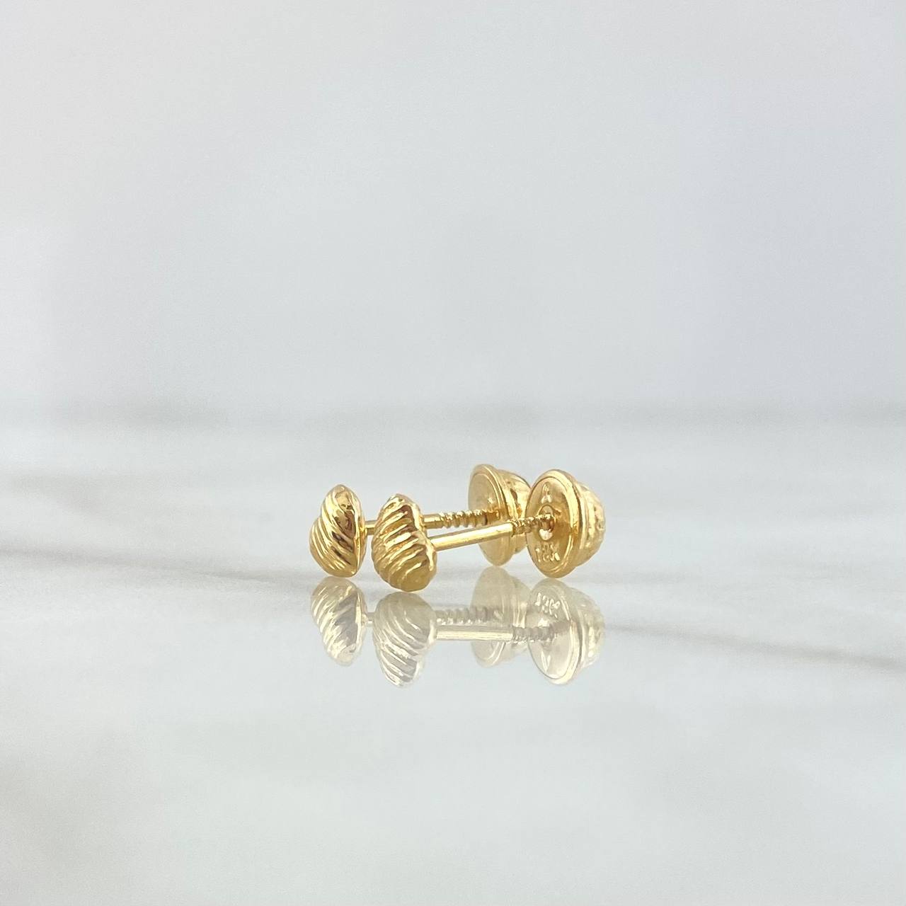 Topos Corazón Rayas Verticales 0.55gr / 5mm Oro Amarillo *