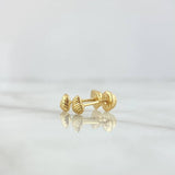 Topos Corazón Rayas Verticales 0.55gr / 5mm Oro Amarillo *