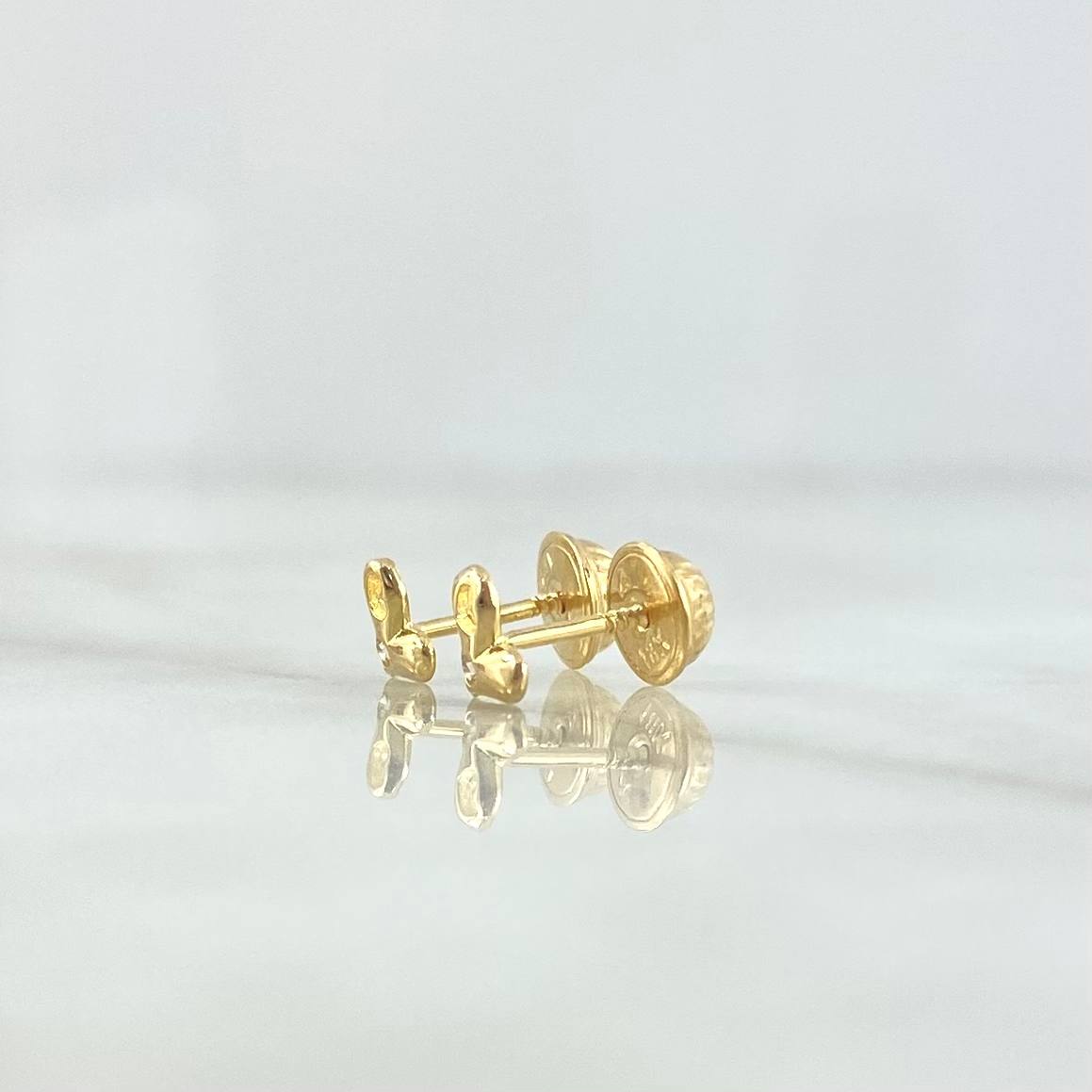Topos Corazón Parcial Interno 0.85gr / 6.5mm Circones Blancos Oro Amarillo ©