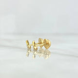 Topos Corazón Parcial Interno 0.85gr / 6.5mm Circones Blancos Oro Amarillo ©