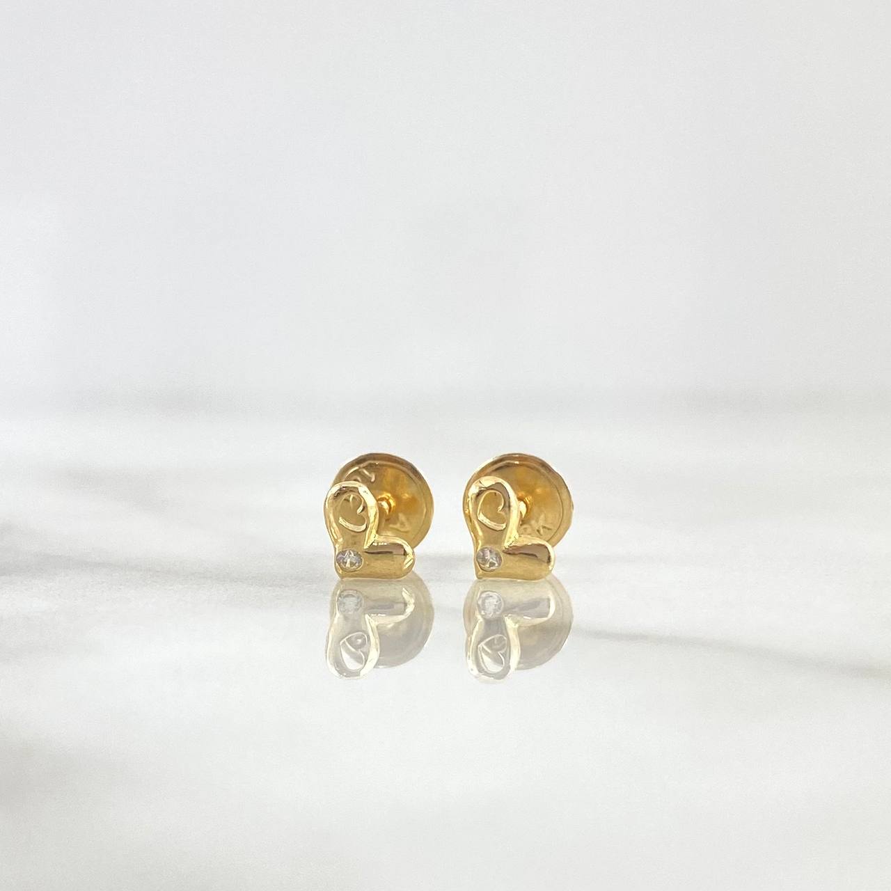Topos Corazón Parcial Interno 0.85gr / 6.5mm Circones Blancos Oro Amarillo ©