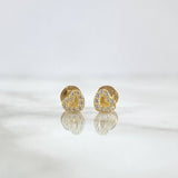 Topos Corazón Mini 0.7gr / 5mm Circones Blancos Oro Amarillo *