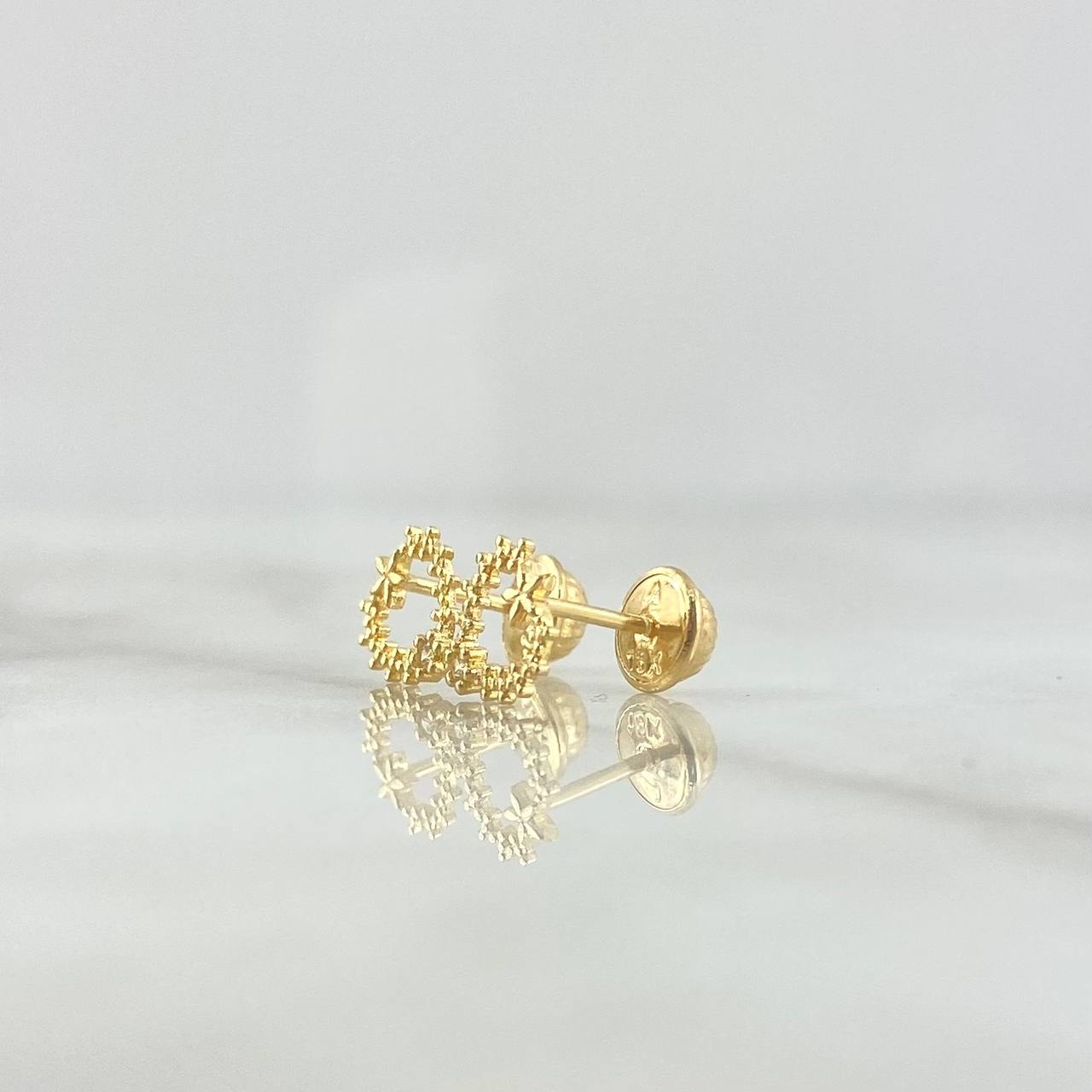 Topos Corazón Alambrado 0.8gr / 8mm Circon Blanco Oro Amarillo ©