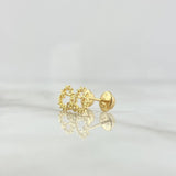 Topos Corazón Alambrado 0.8gr / 8mm Circon Blanco Oro Amarillo ©