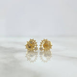 Topos Corazón Alambrado 0.8gr / 8mm Circon Blanco Oro Amarillo ©