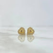 Topos Corazón Bordado 1.25gr / 8.5mm Circones Blancos Oro Amarillo *