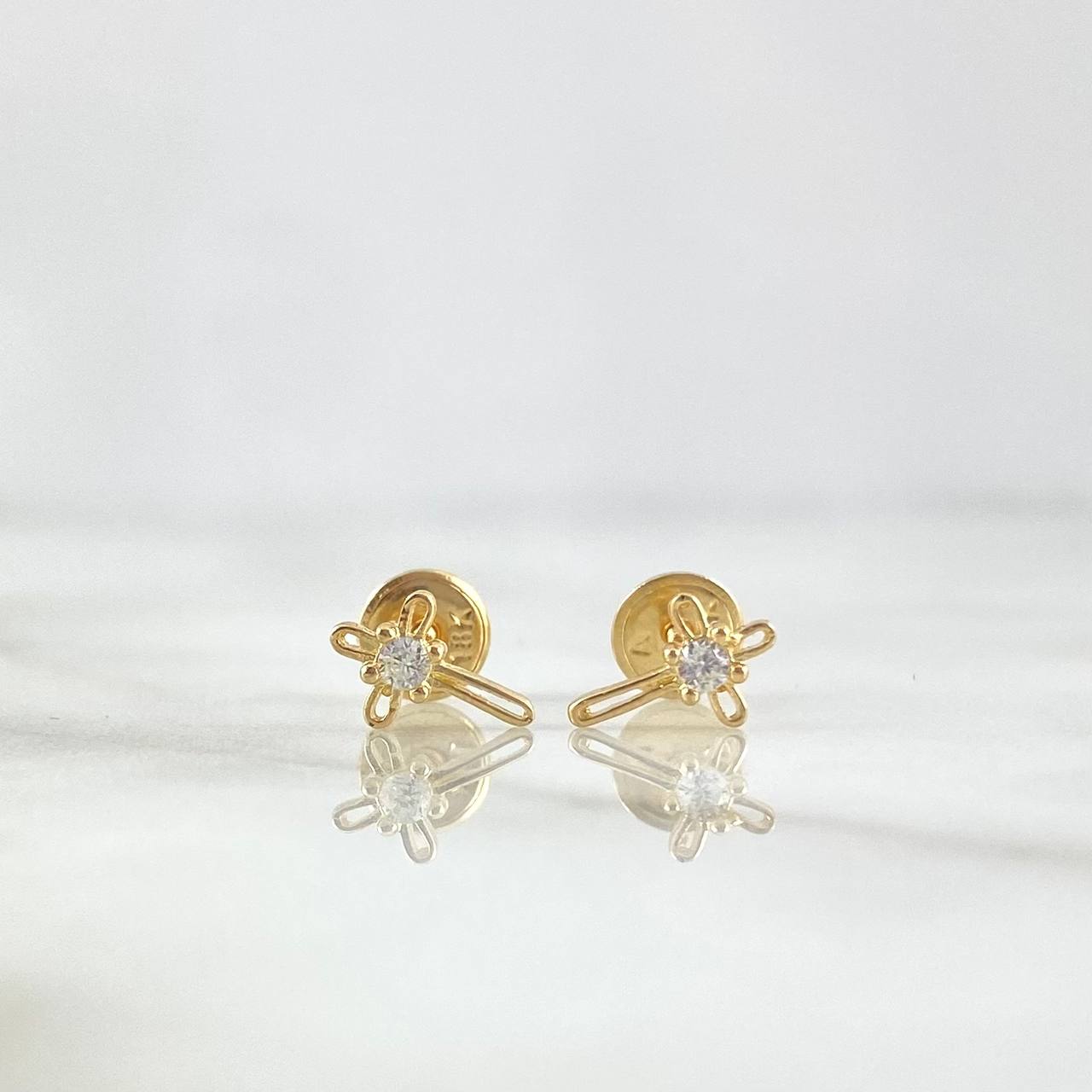 Topos Cruz 0.7gr / 0.9cm-Circones Blancos Oro Amarillo
