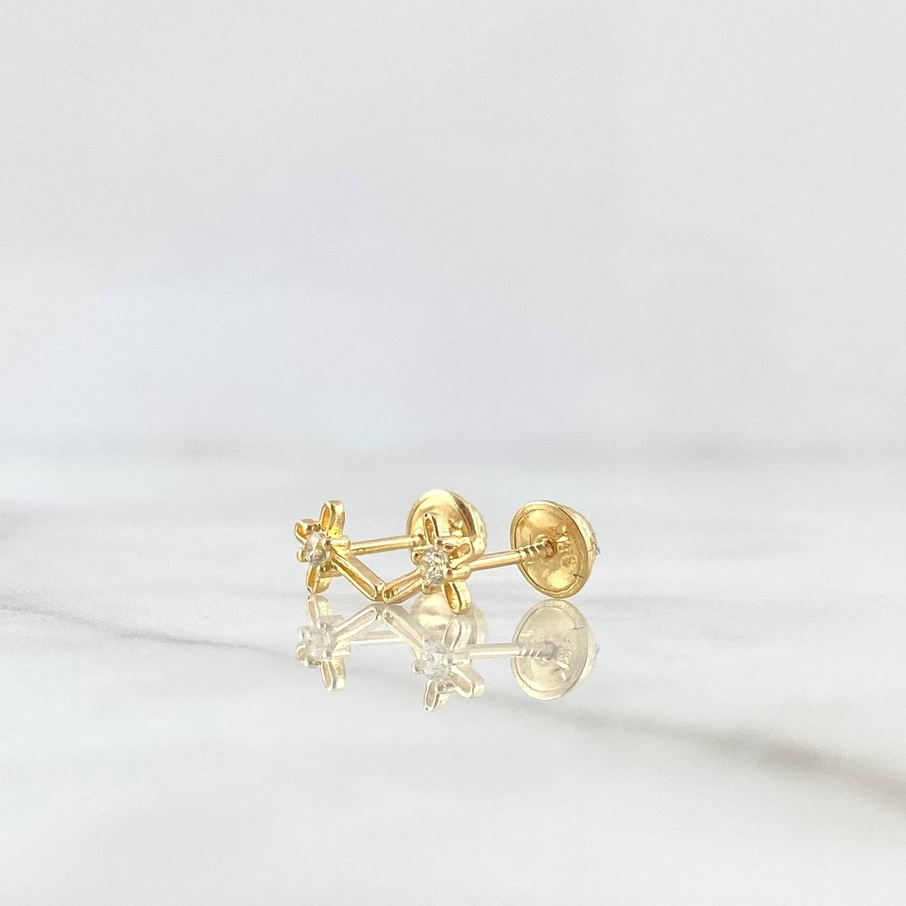 Topos Cruz 0.7gr / 0.9cm-Circones Blancos Oro Amarillo