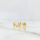 Topos Cruz 0.7gr / 0.9cm-Circones Blancos Oro Amarillo