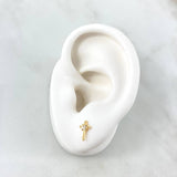 Topos Cruz 0.7gr / 0.9cm-Circones Blancos Oro Amarillo