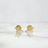 Topos Cruz 0.7gr / 0.9cm-Circones Blancos Oro Amarillo
