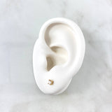 Topos Cuatro Garras Cuadrado 0.7gr / 3mm Circon Blanco Oro Amarillo