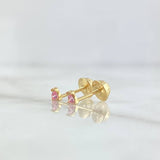 Topos Piedra Triangular 0.5gr / 3mm Circon Rosa Oro Amarillo