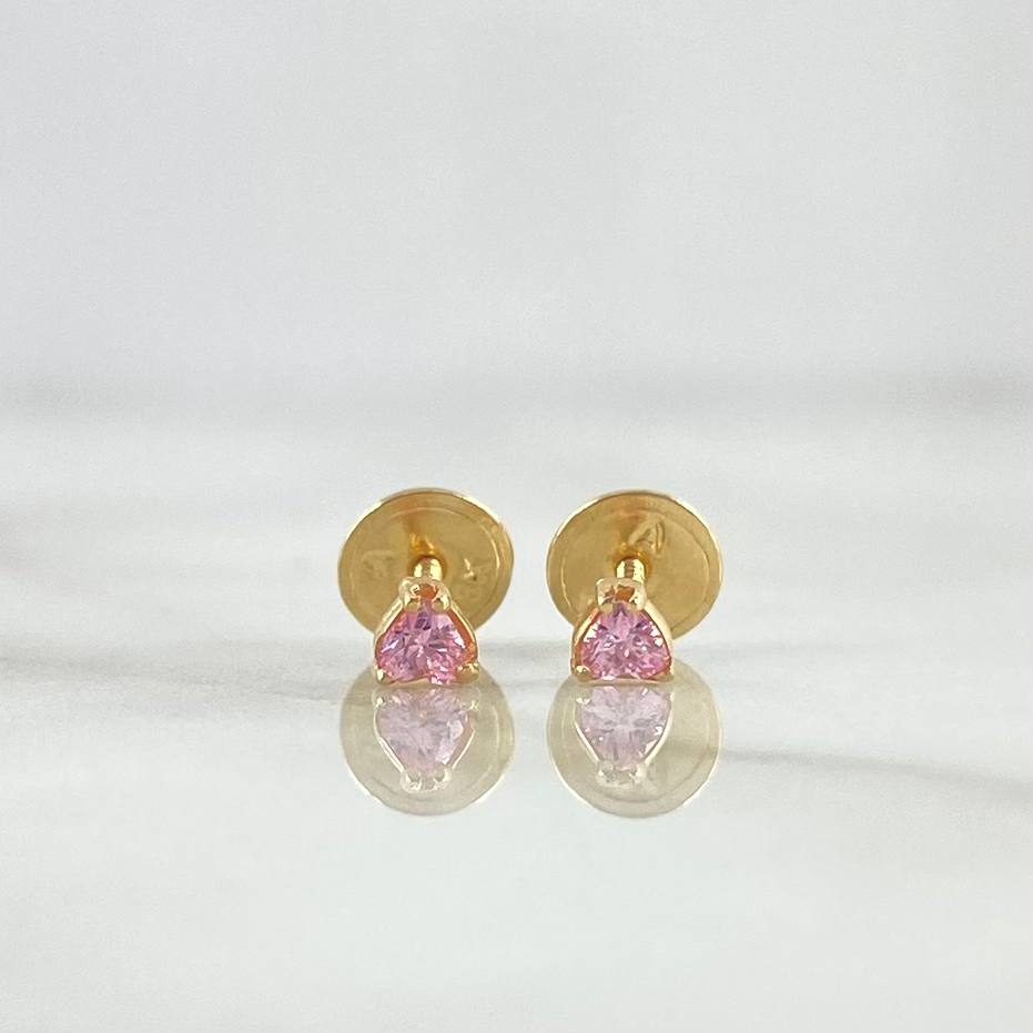 Topos Piedra Triangular 0.5gr / 3mm Circon Rosa Oro Amarillo