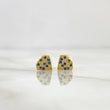 Topos Diamante 0.9gr / 6.5mm Circones Azules  Oro Amarillo