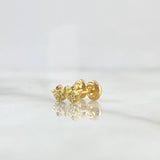 Topos Corona Princesa 0.7gr / 5mm Circon Fucsia Y Blancos Oro Amarillo