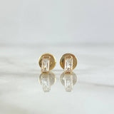 Topos Piedra Rectangular  0.65gr / 5.5mm Circon Blanco Oro Amarillo